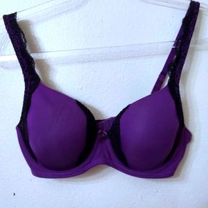 Soma Allura Jolie Bra 36C Purple With Black Lace